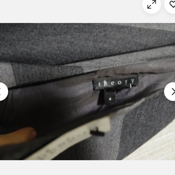 Theory Follett Gray Striped Wool Skirt Knee A- Line Length Skirt Size:6 - Picture 3 of 3